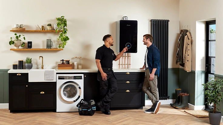 Engineer fixing a broken boiler